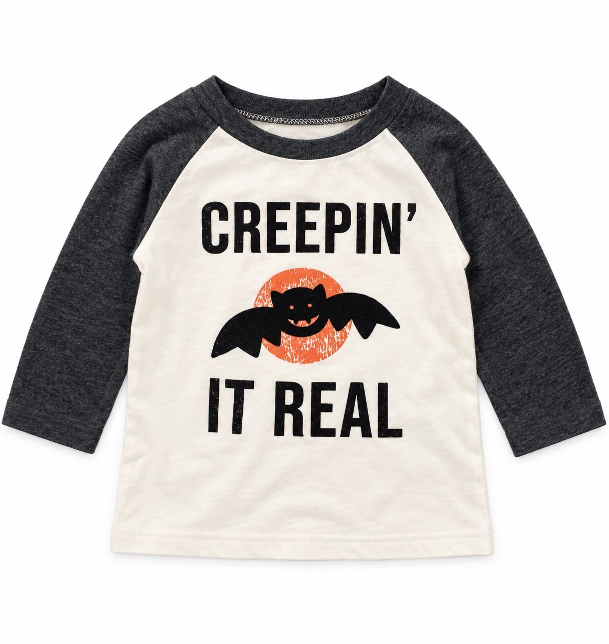 First Impressions “Creepin’ It Real” Raglan Baby Shirt