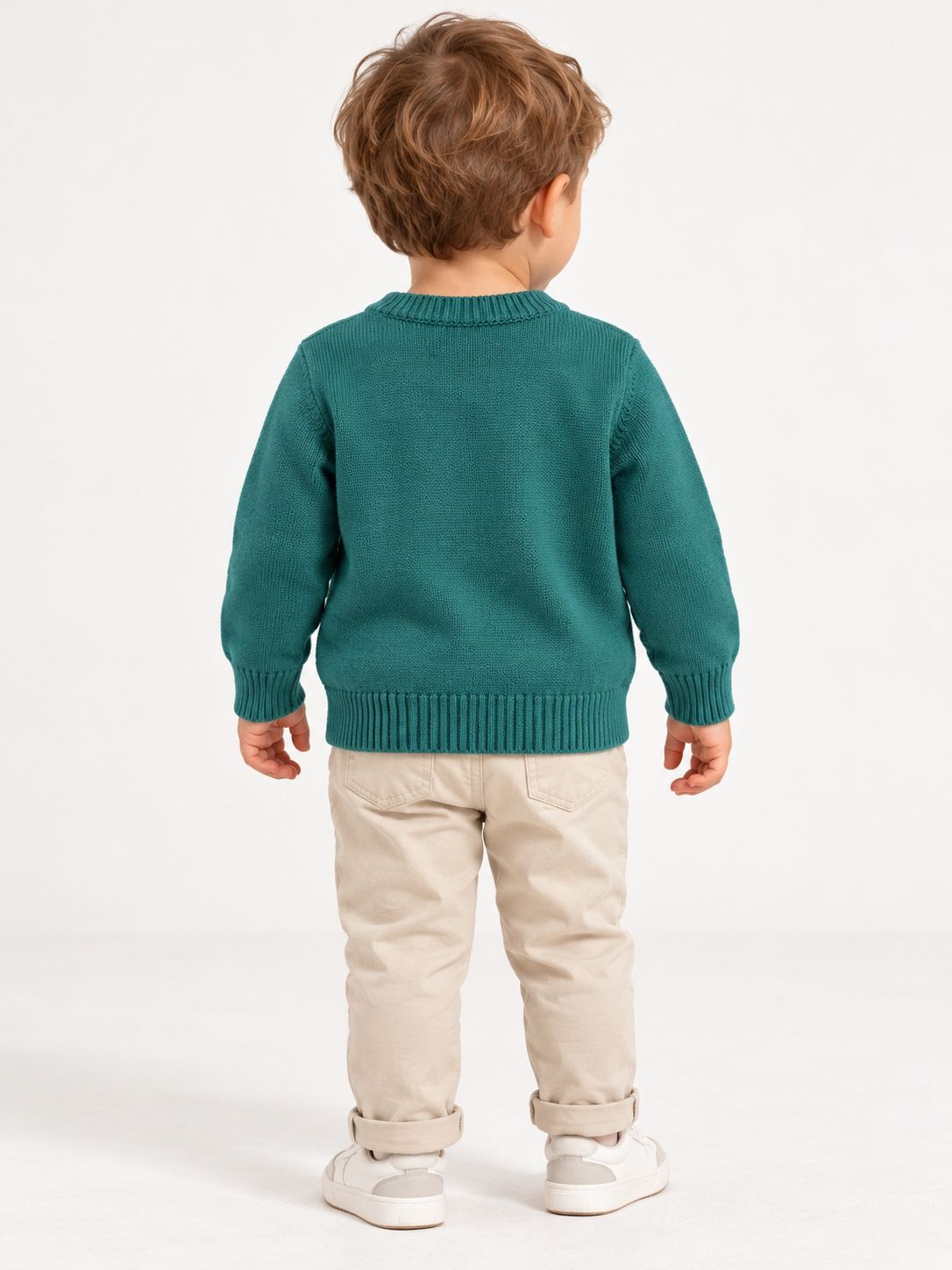 First Impressions Teal Penguin Baby Sweater, photo 3