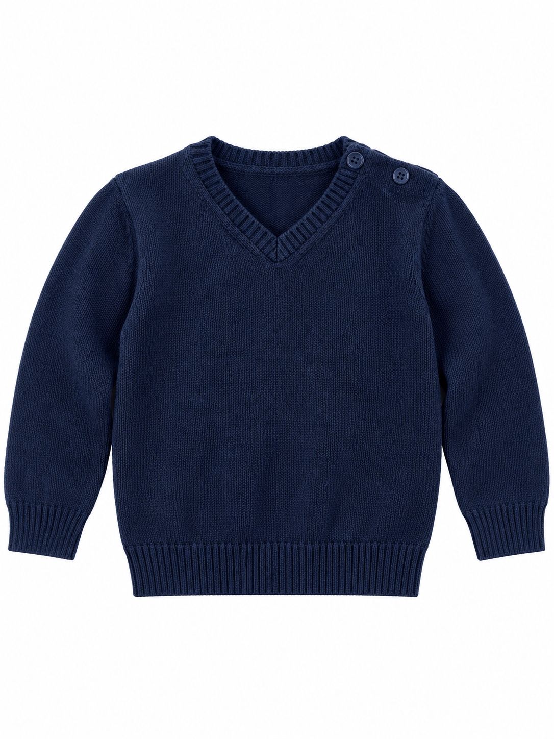 Olimpia Navy Blue V-Neck Baby Sweater