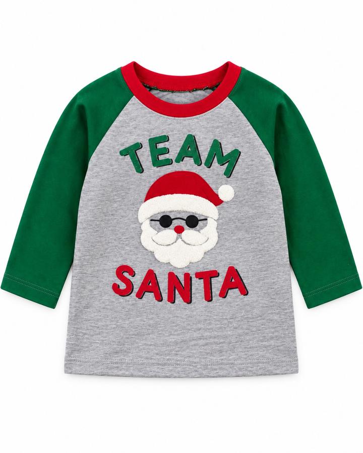 First Impressions Baby Boy “Team Santa” Christmas Shirt