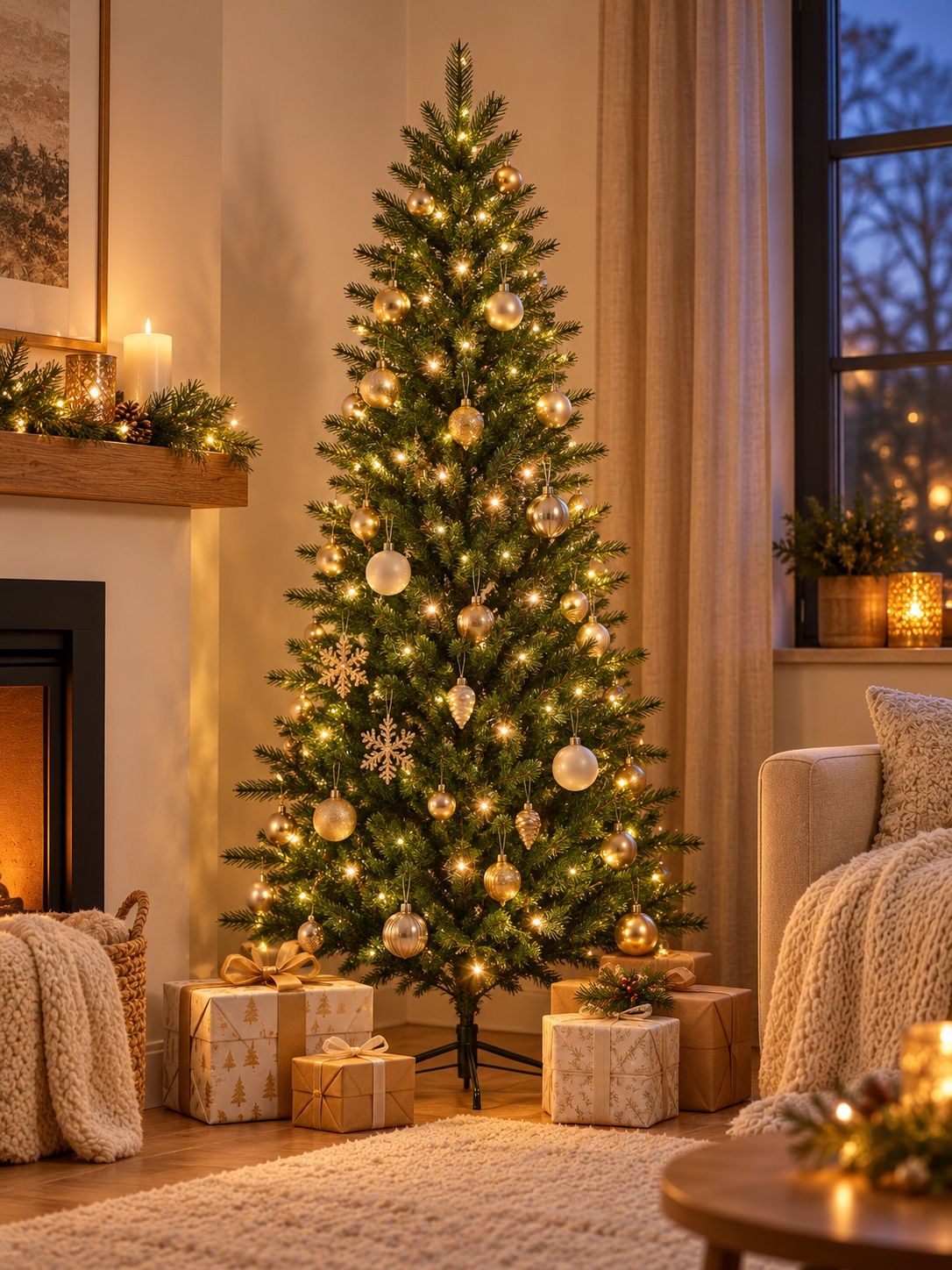Everlands Idaho Fir Pre-Lit Artificial Christmas Tree, photo 2