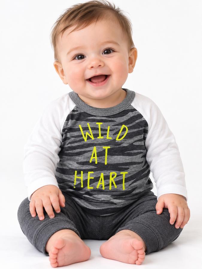 First Impressions Baby Boy “Wild at Heart” Camo Raglan Shirt, photo 2