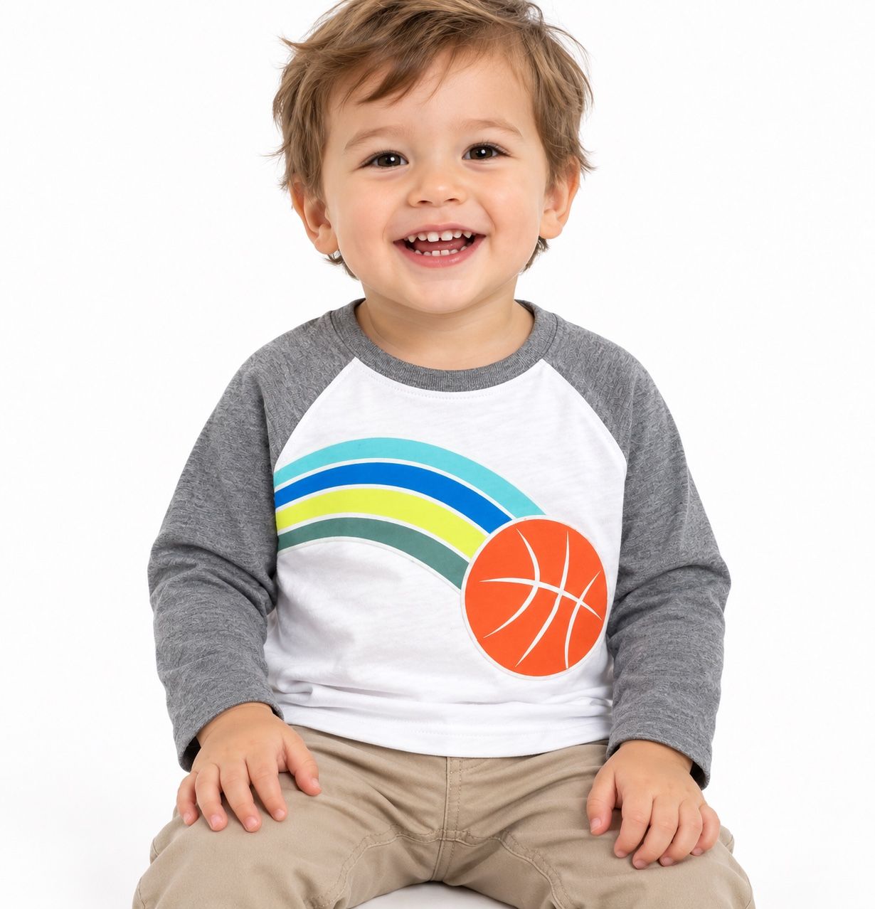 First Impressions Baby Boy Basketball Rainbow Shirt, photo 2