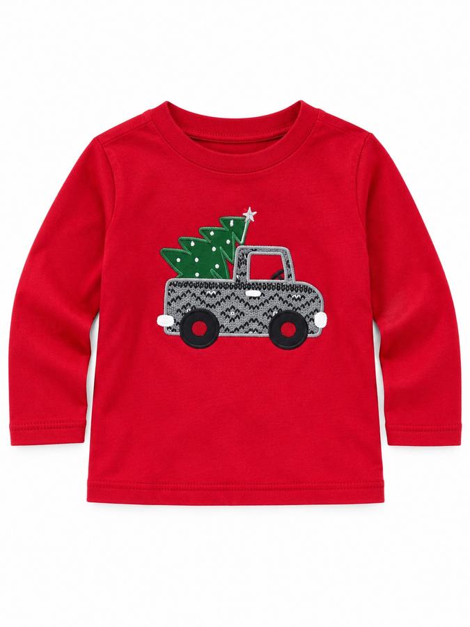 First Impressions Baby Boy Red Christmas Truck Outfit