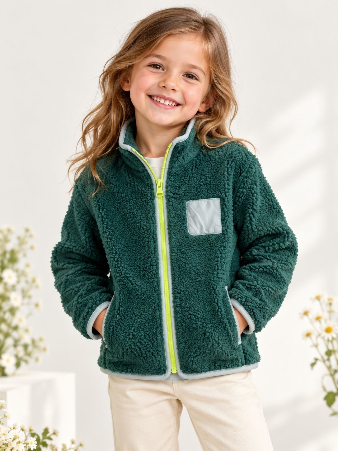 Cat & Jack Teal Sherpa Fleece Jacket, photo 2