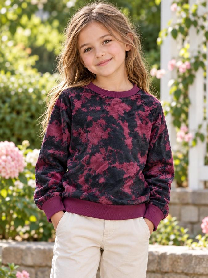 Art Class Burgundy and Black Tie-Dye Girls’ Sweatshirt, photo 2