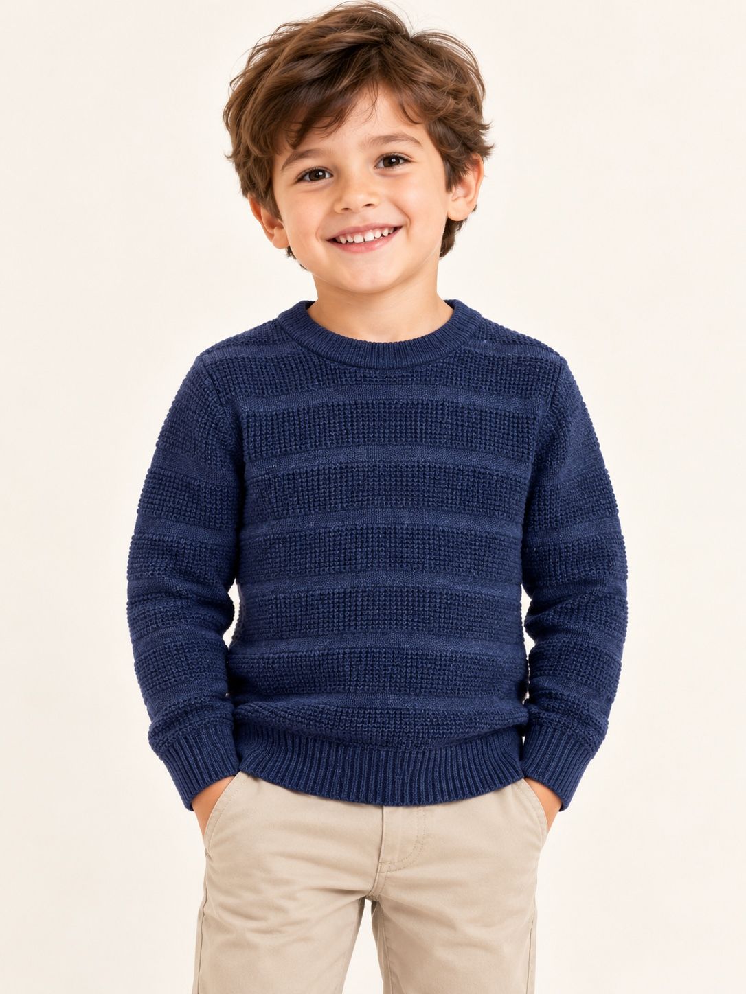 Cat & Jack Boys’ Navy Textured Knit Sweater, photo 2