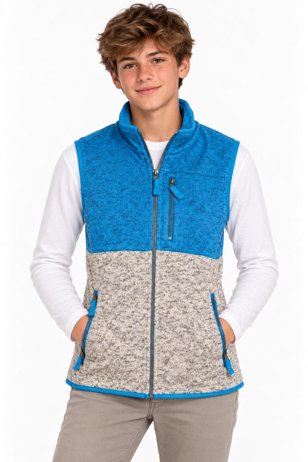 Cat & Jack Blue & Gray Fleece Vest, photo 2