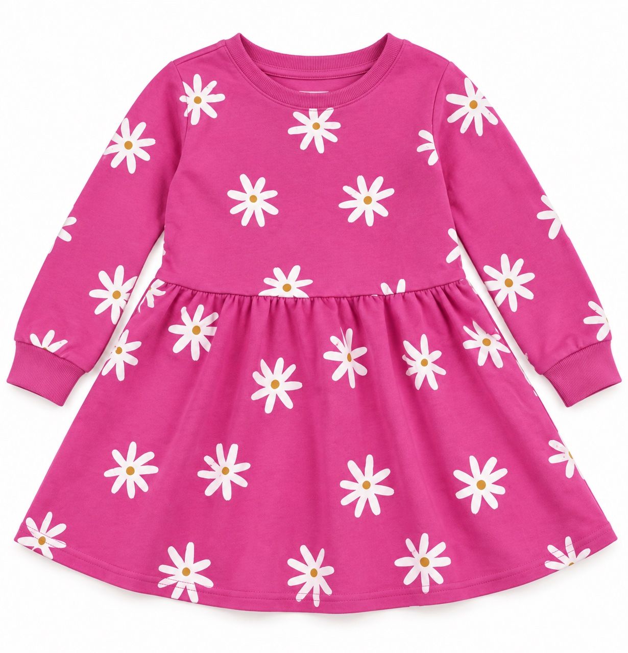 Cat & Jack Girls’ Pink Daisy-Print Sweatshirt Dress