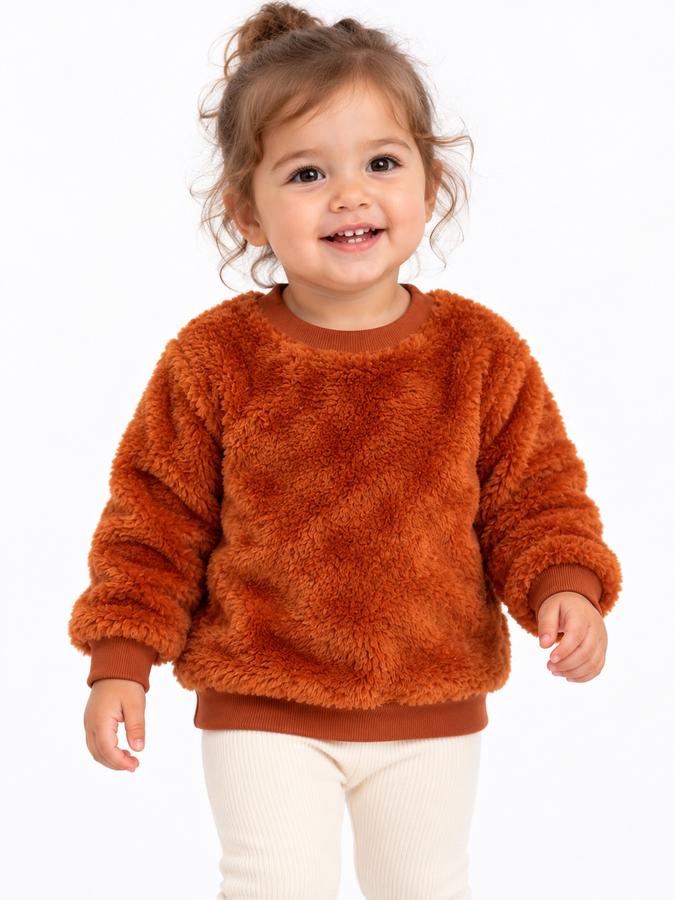 Cat & Jack Rust Fuzzy Baby Sweatshirt, photo 2
