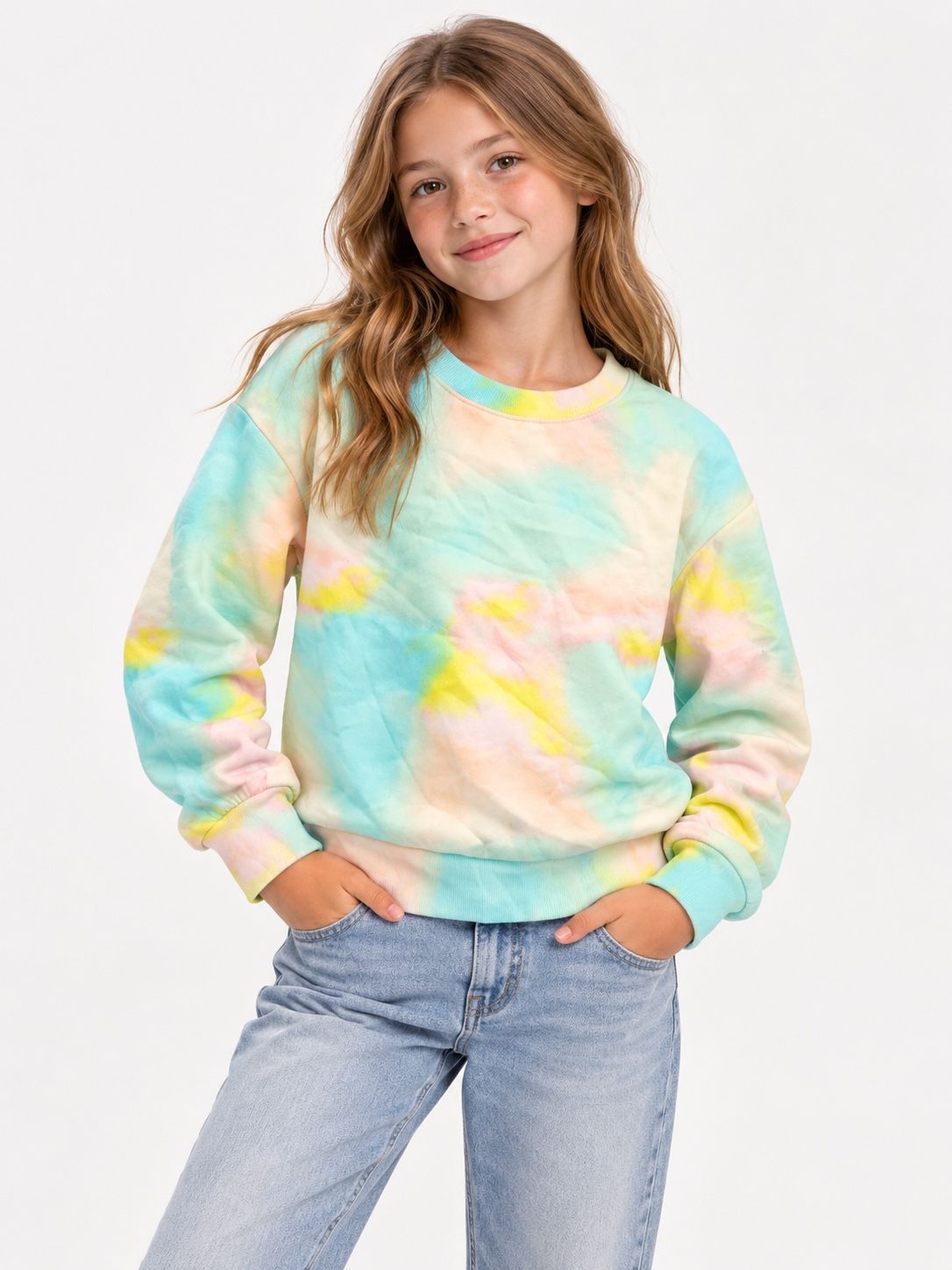Girls’ Pastel Tie-Dye Crewneck Sweatshirt, photo 2