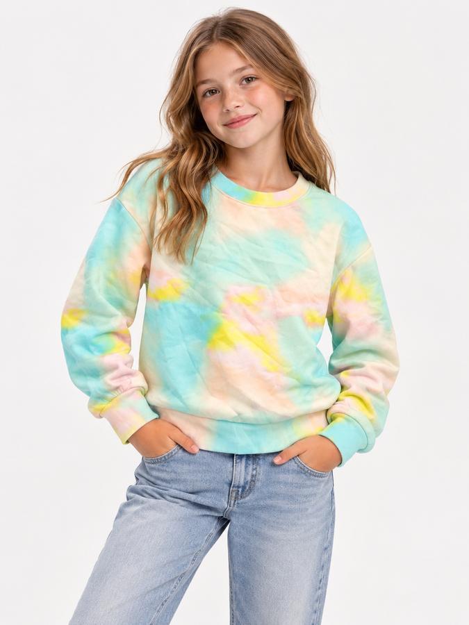 Girls’ Pastel Tie-Dye Crewneck Sweatshirt, photo 2