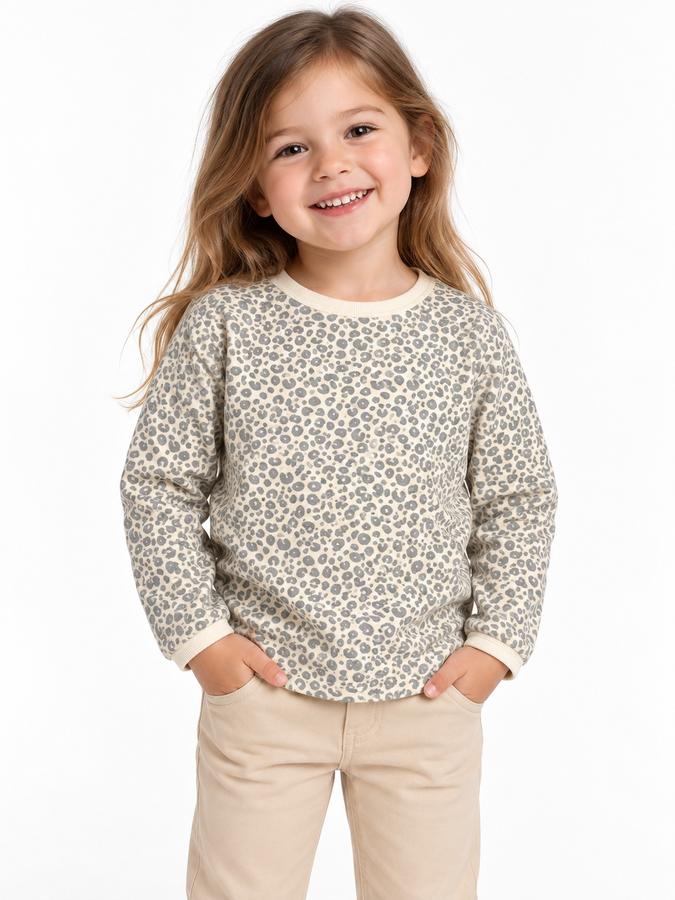 Cat & Jack Girls’ Gray Leopard Print Sweatshirt