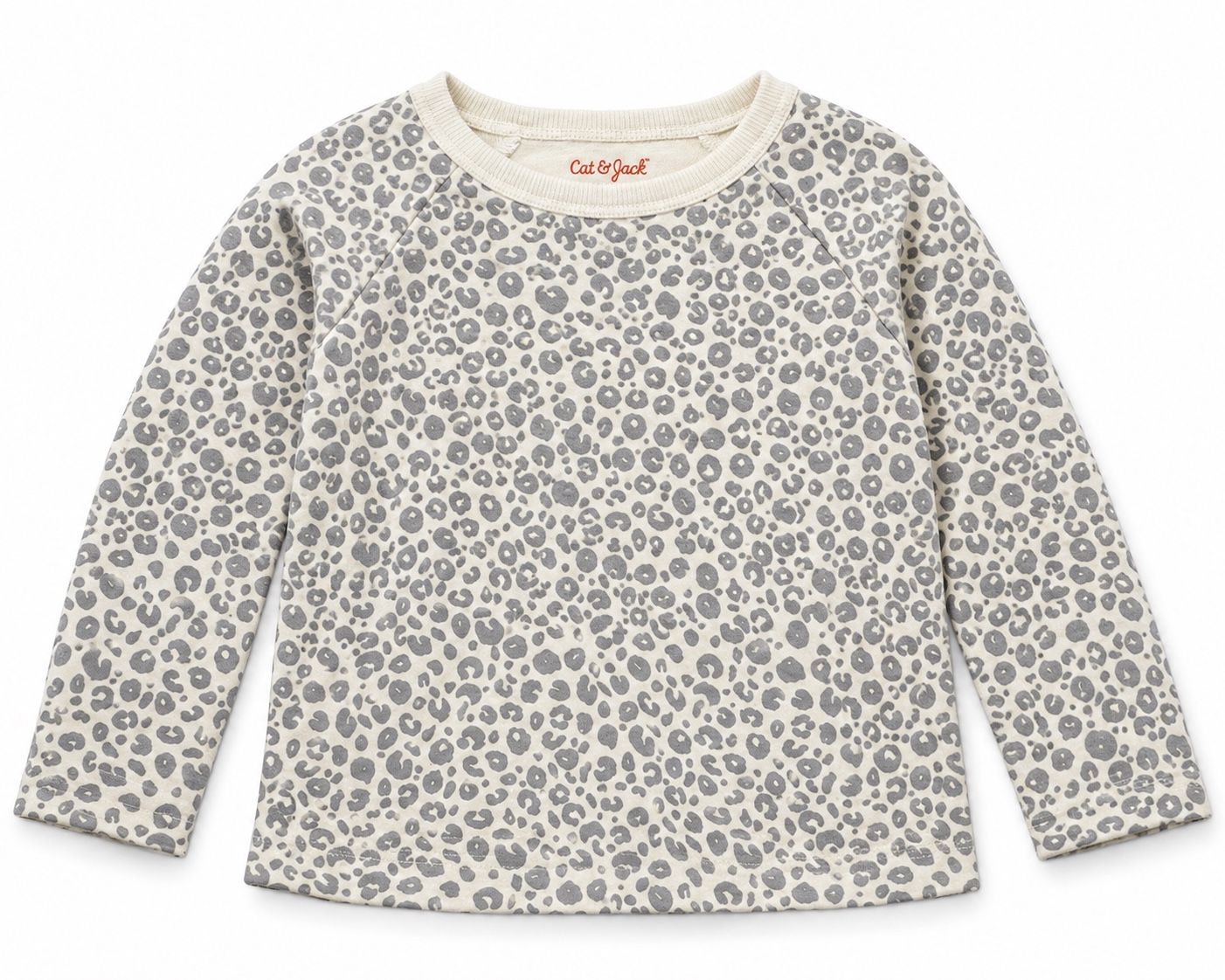 Cat & Jack Girls’ Gray Leopard Print Sweatshirt, photo 2