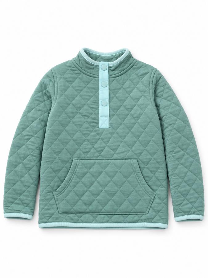 Cat & Jack Sage Green Quilted Pullover Sweatshirt