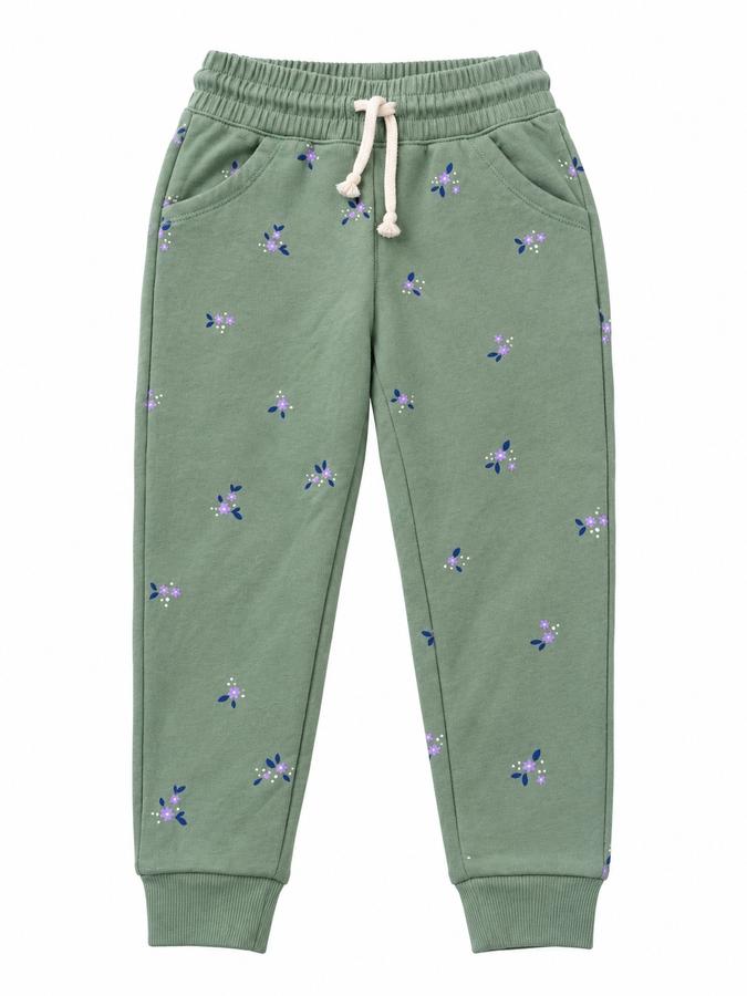 Cat & Jack Girls’ Sage Green Floral Jogger Pants