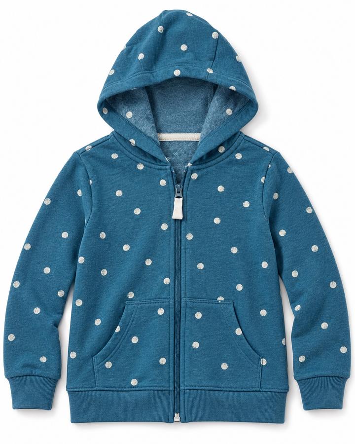 Cat & Jack Girls’ Teal Polka Dot Zip-Up Hoodie