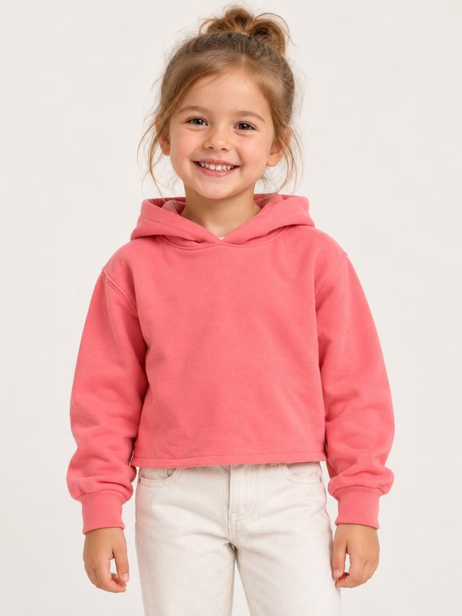 Art class Girls’ Coral Pink Cropped Hoodie, photo 2