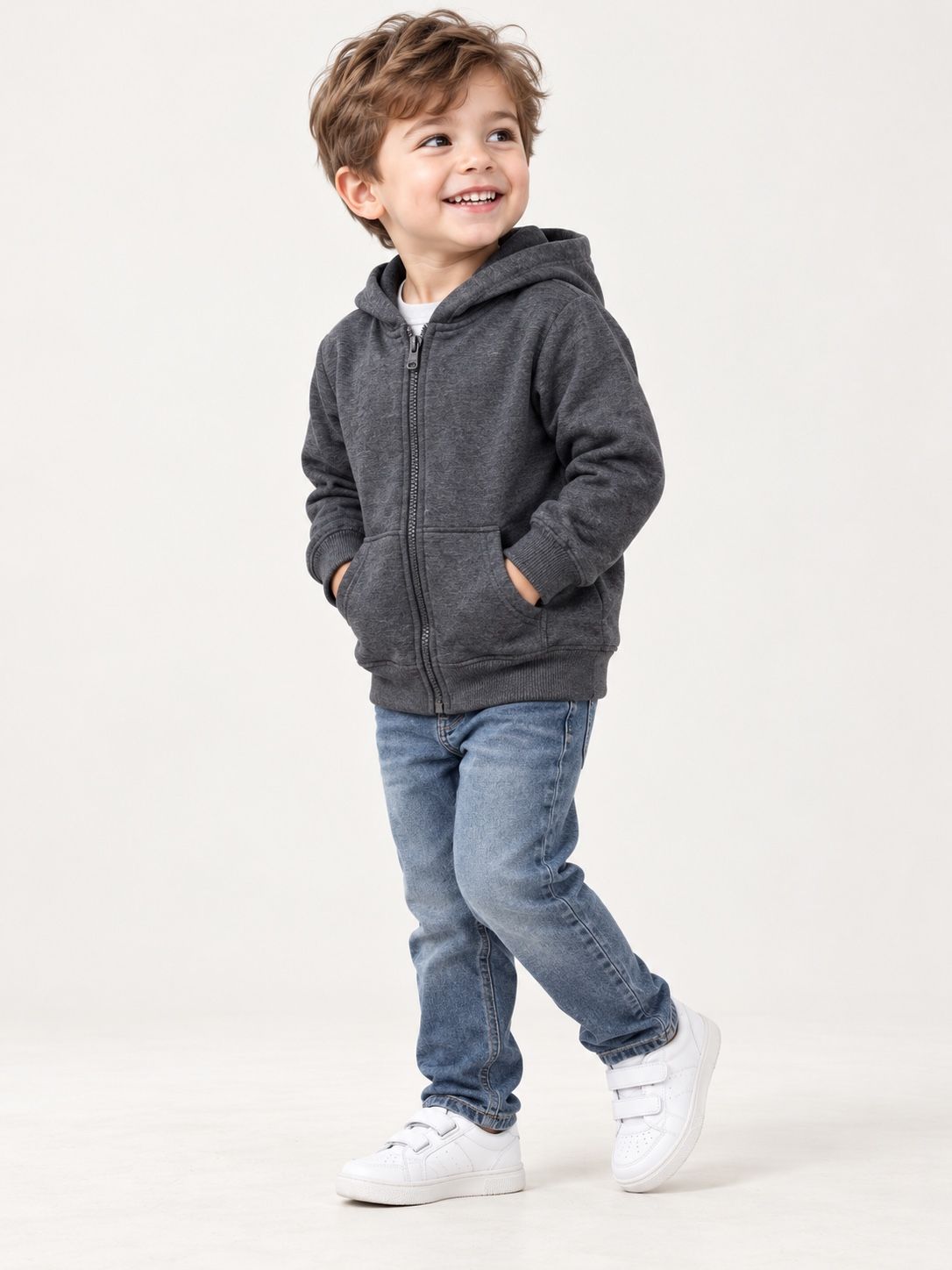 Cat & Jack Charcoal Gray Zip-Up Hoodie for Kids, photo 3