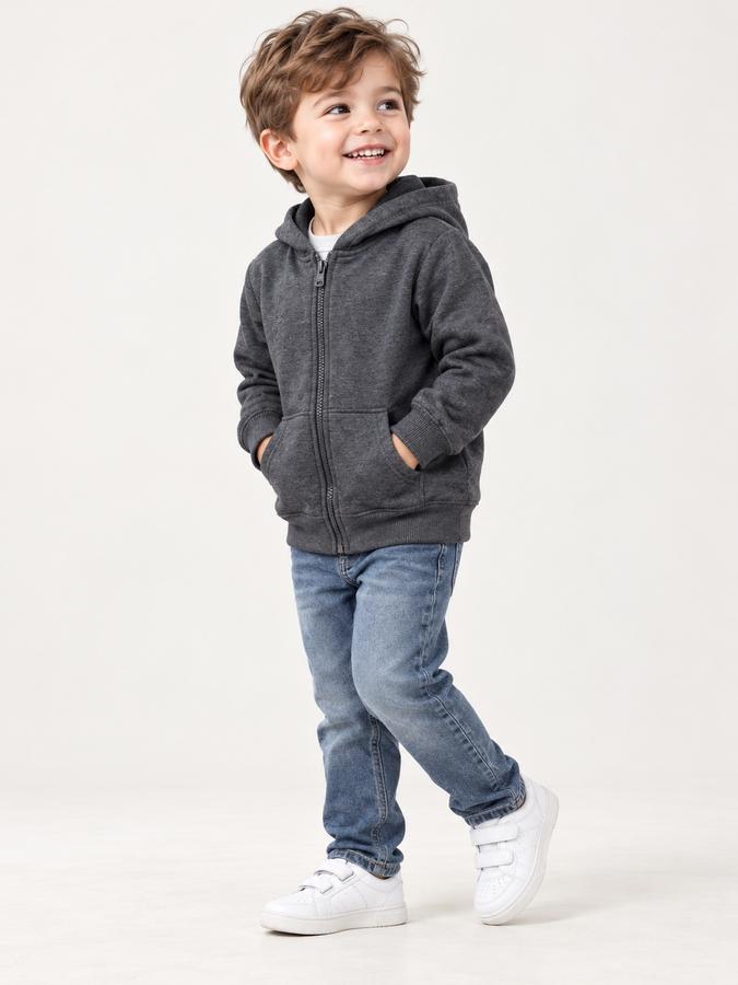 Cat & Jack Charcoal Gray Zip-Up Hoodie for Kids, photo 3