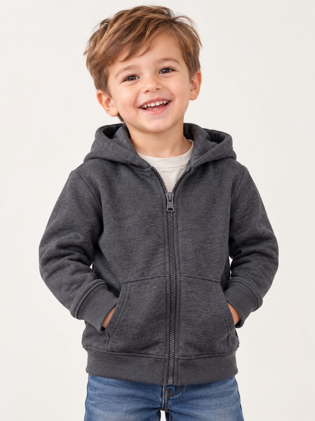 Cat & Jack Charcoal Gray Zip-Up Hoodie for Kids, photo 2