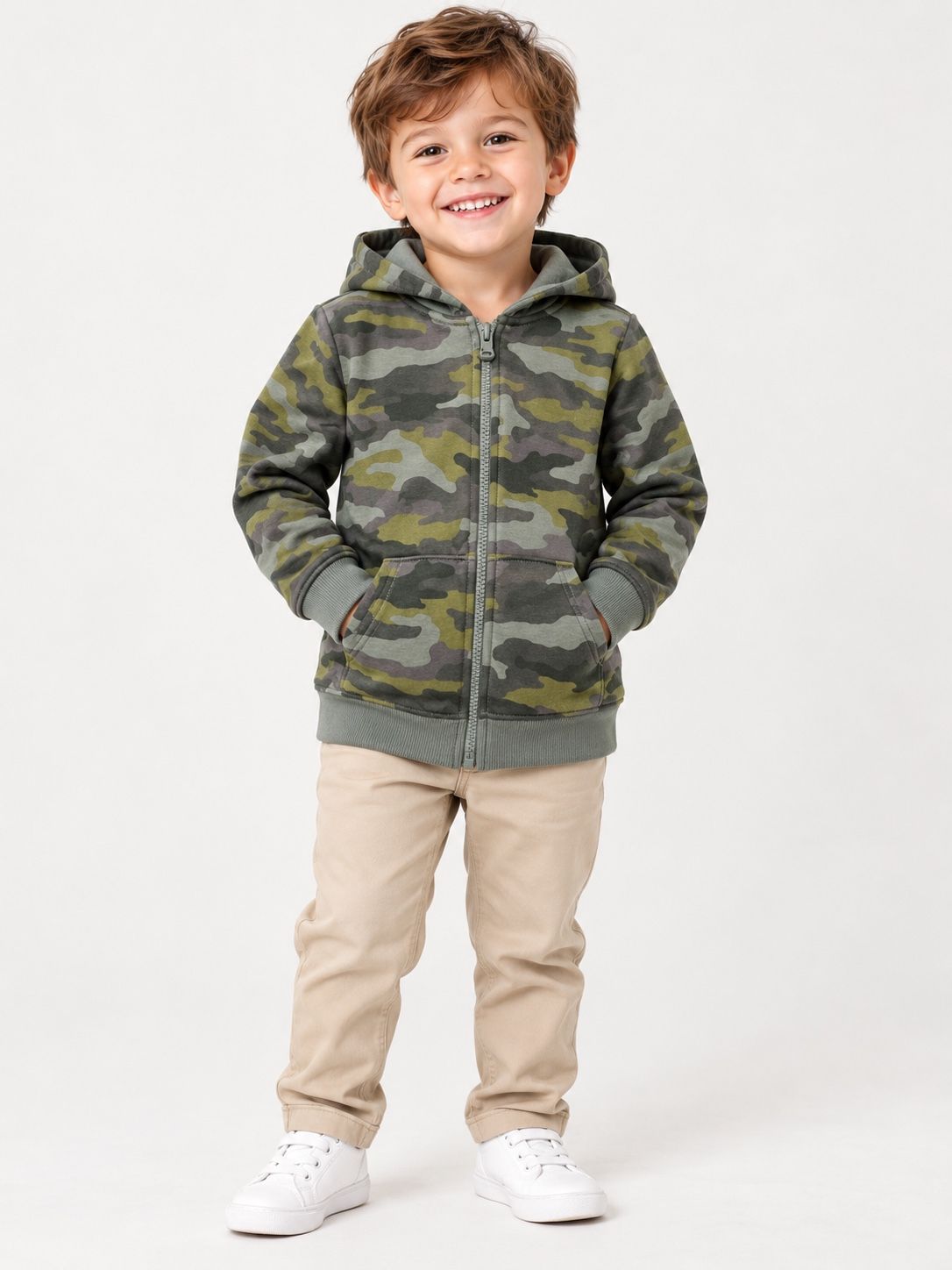 Cat & Jack Toddler Boys’ Camouflage Zip-Up Hoodie, photo 2
