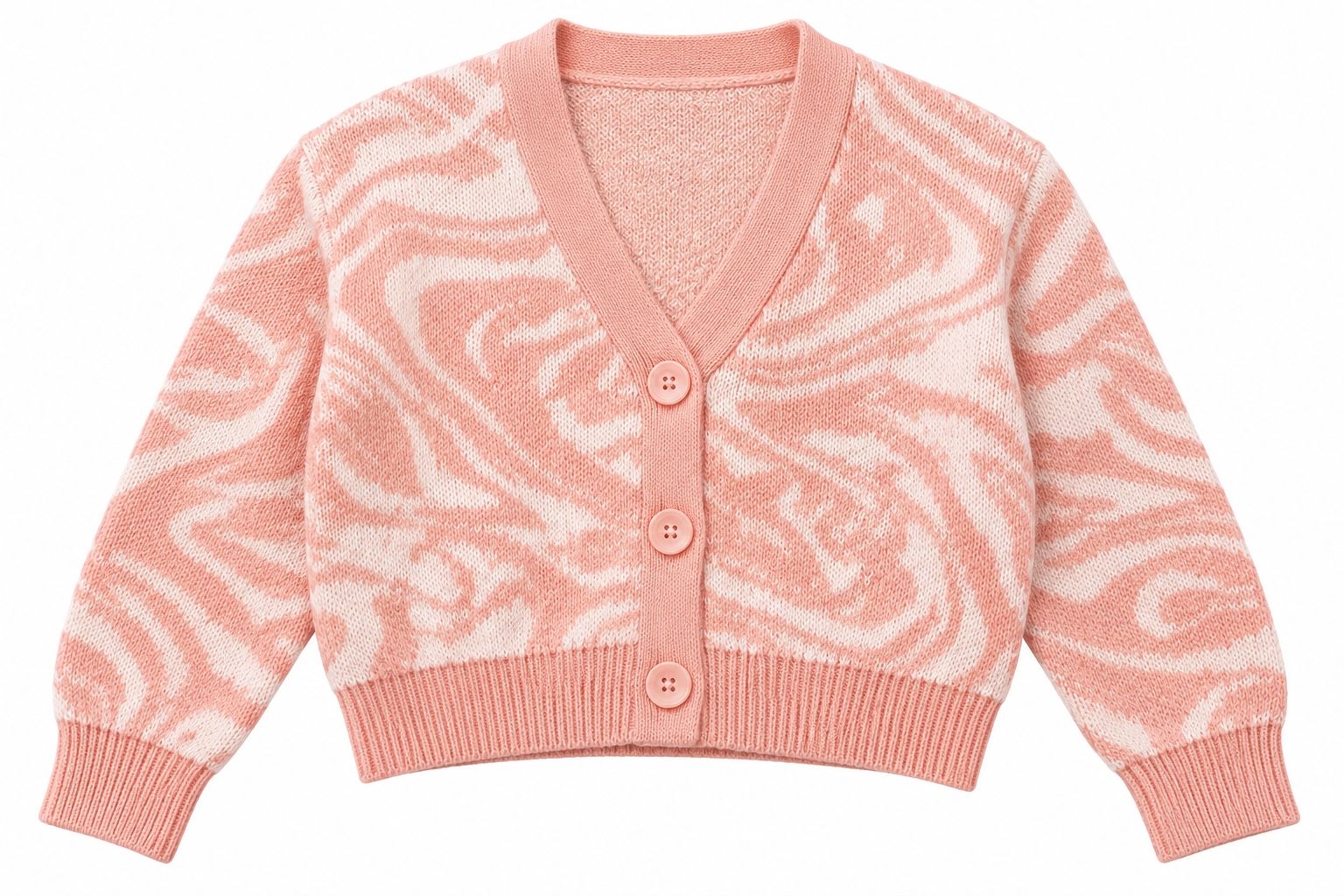 art class Girls’ Pink & Cream Printed Knit Cardigan