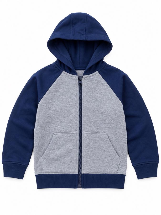 Cat & Jack Boys’ Navy and Gray Zip-Up Hoodie