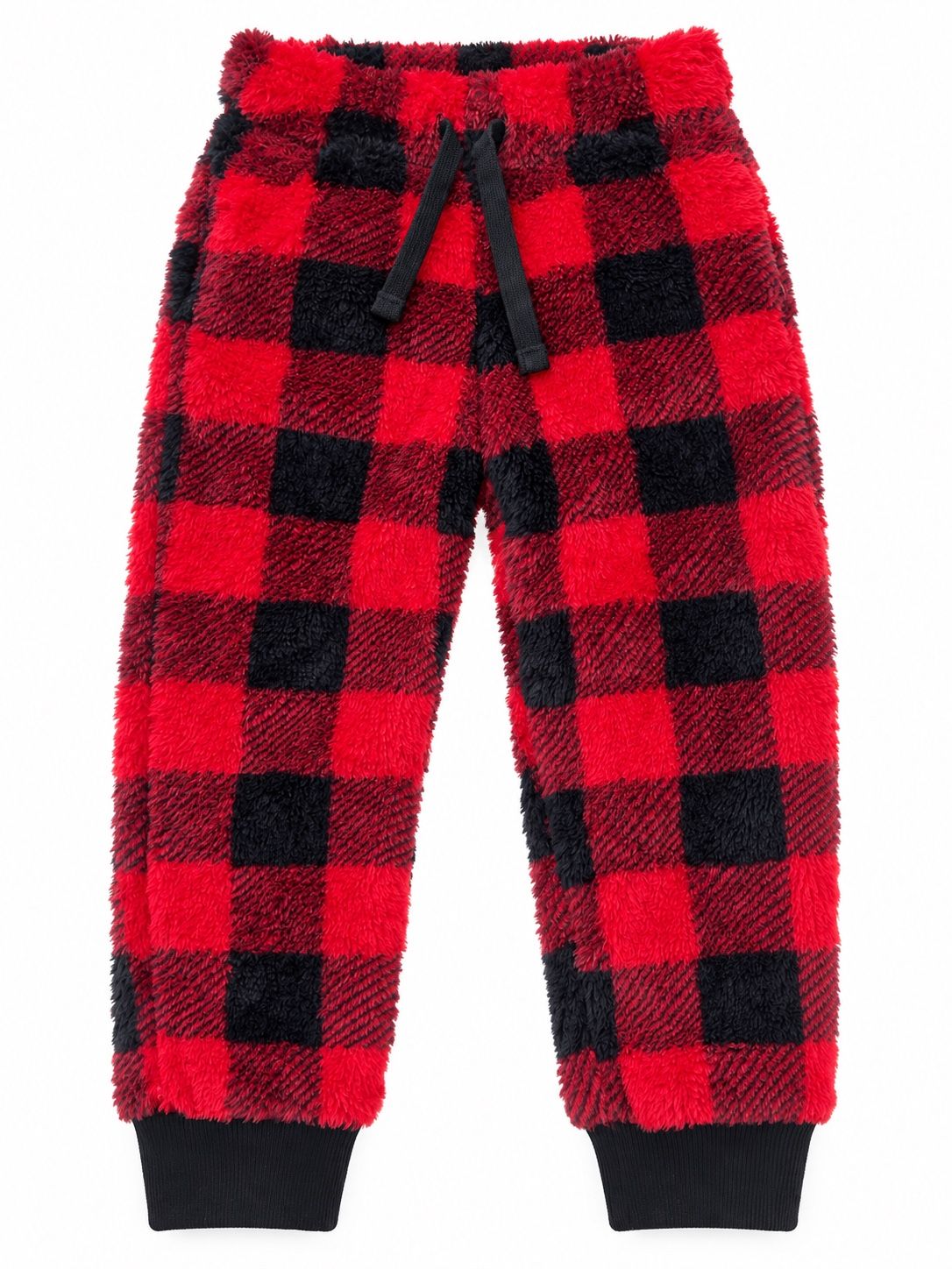 Cat & Jack Boys’ Red and Black Plaid Fleece Jogger Pants