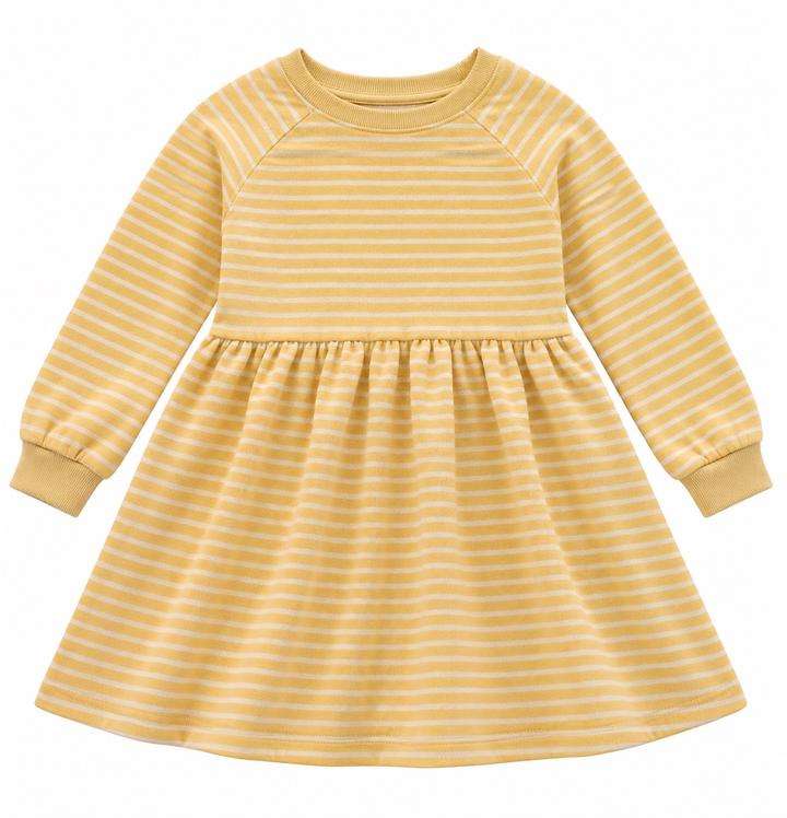 Cat & Jack Girls’ Mustard Yellow & Cream Striped Dress