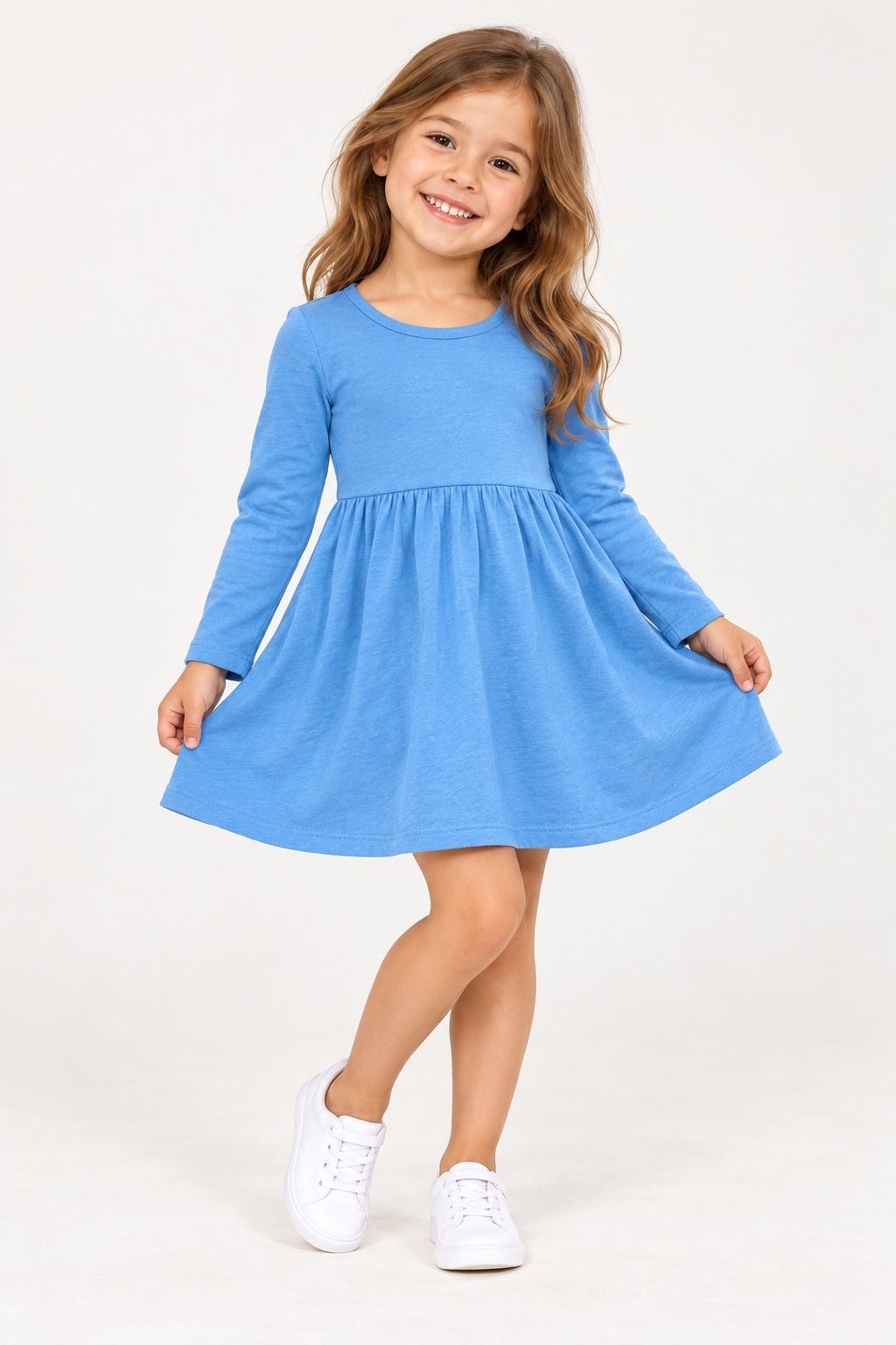 Cat & Jack Girls’ Blue Long-Sleeve Dress, photo 2