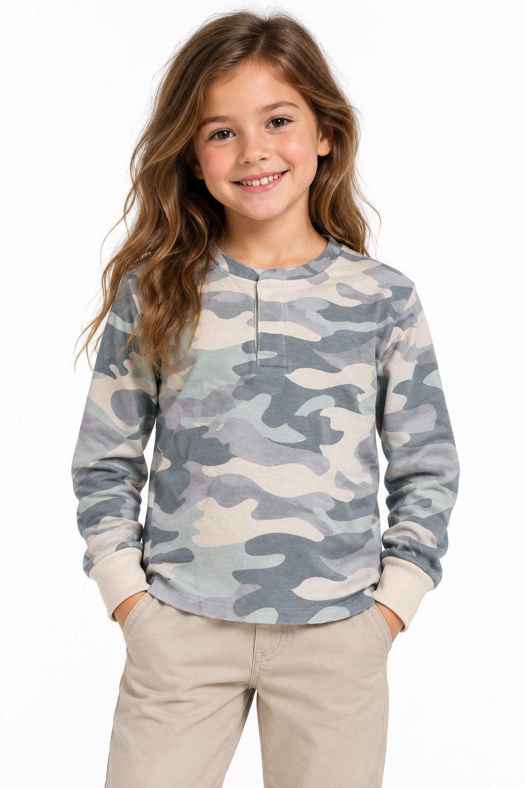 Art Class Girls’ Gray Camo Long-Sleeve Top, photo 2
