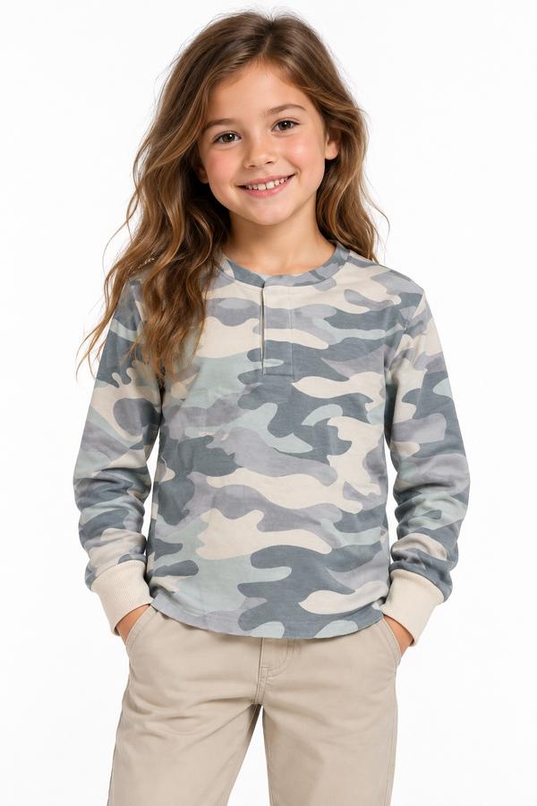 Art Class Girls’ Gray Camo Long-Sleeve Top, photo 2
