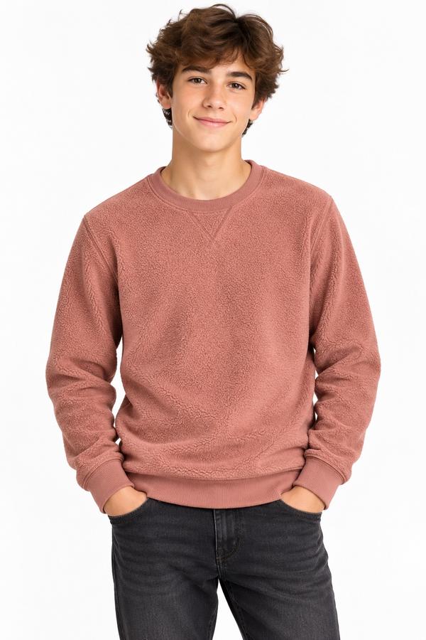 Cat & Jack Dusty Rose Plush Fleece Sweatshirt, photo 2