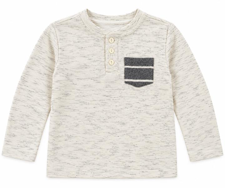 Cat & Jack Boys’ Ivory Marled Henley Shirt