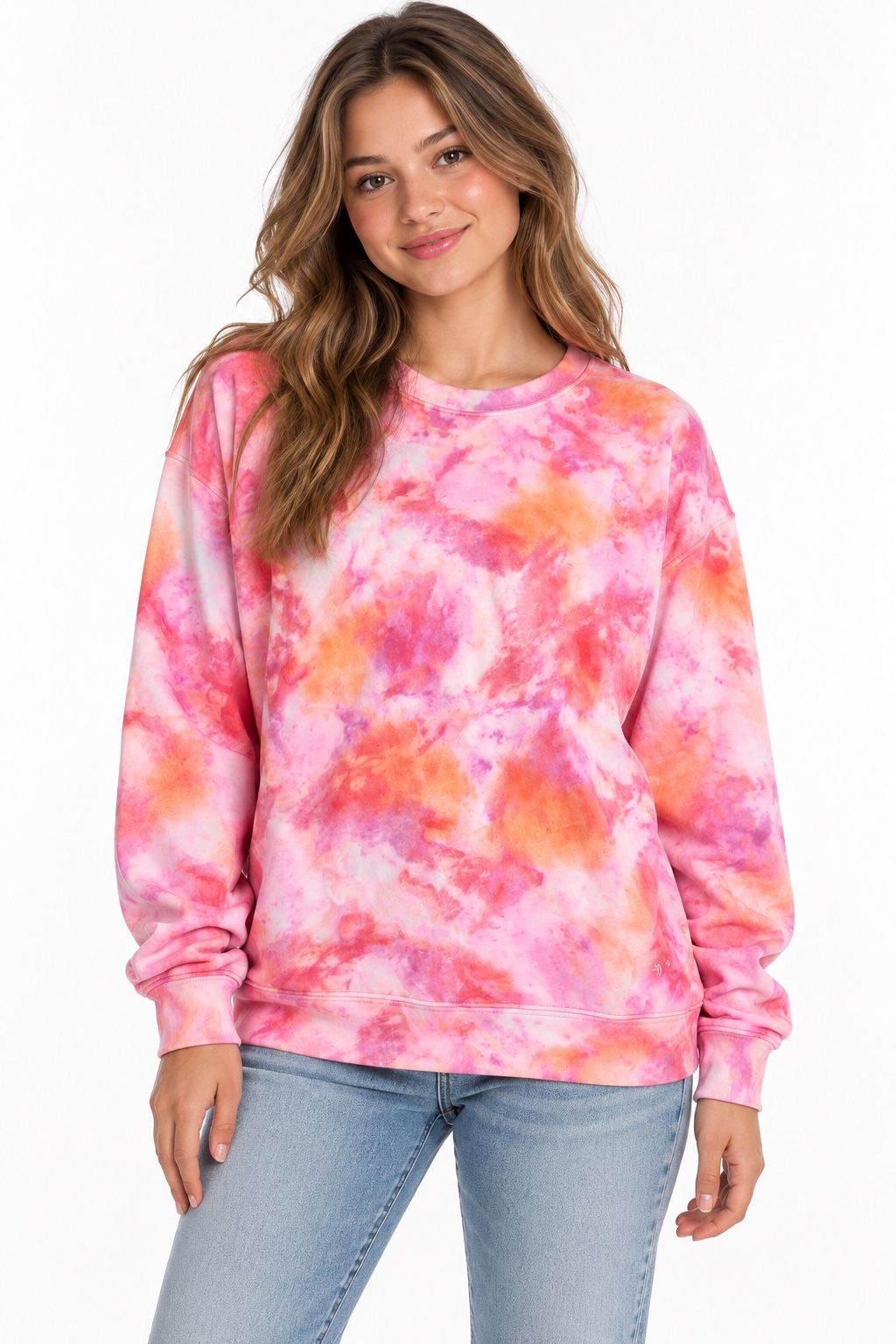 Xersion Women’s Pink & Orange Tie-Dye Sweatshirt, photo 2