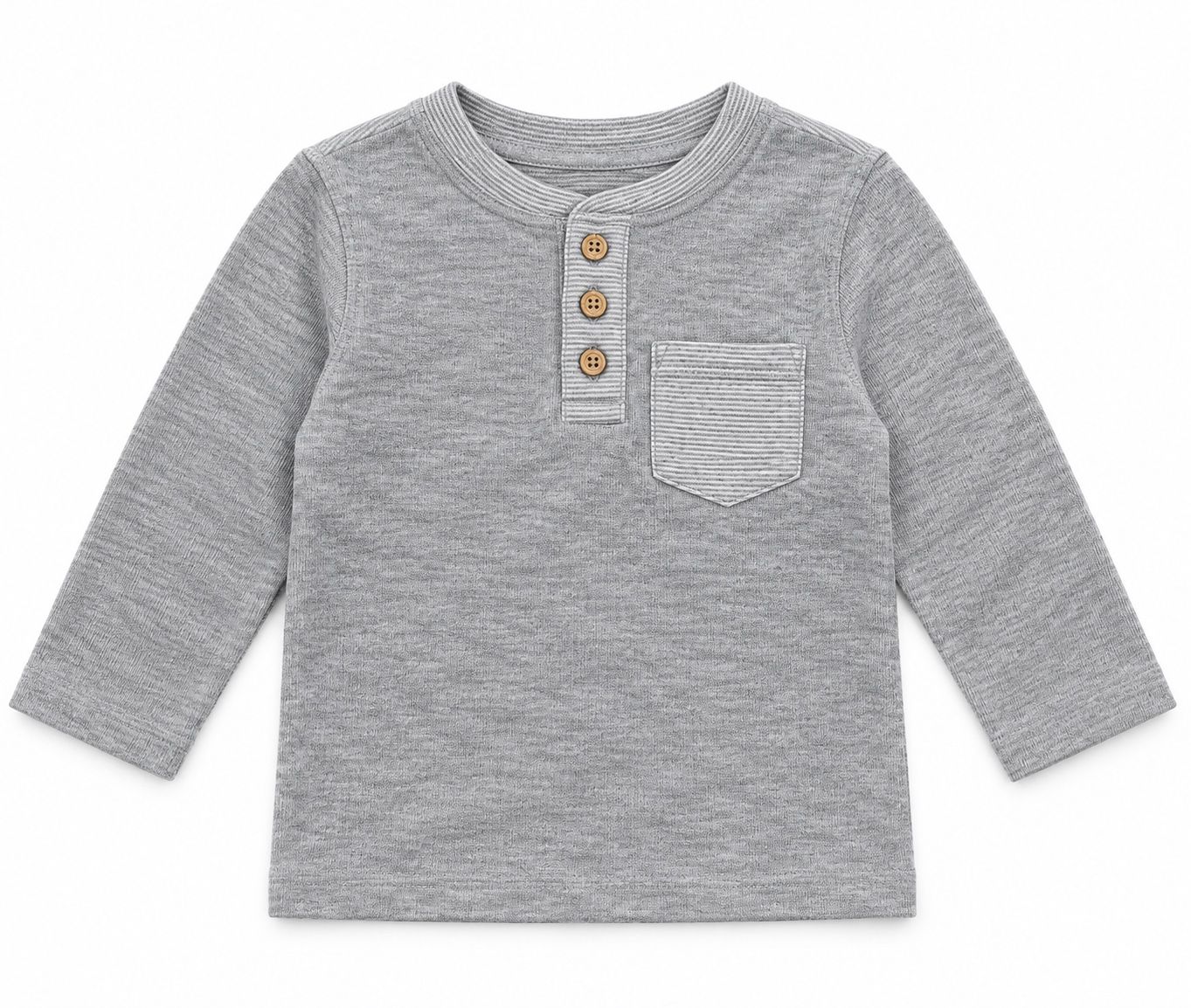 Cat & Jack Baby Boys’ Gray Henley Long-Sleeve Shirt