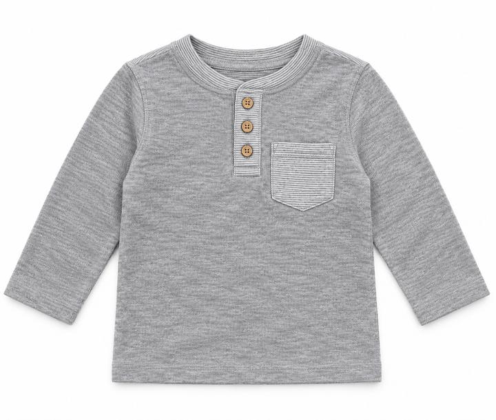 Cat & Jack Baby Boys’ Gray Henley Long-Sleeve Shirt