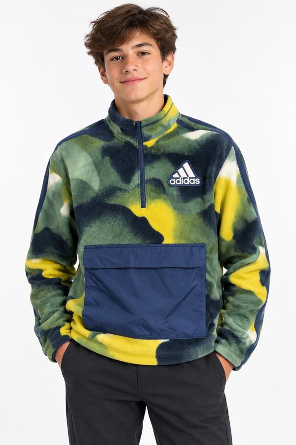 Adidas Boys’ Camouflage Fleece Quarter-Zip Pullover, photo 2
