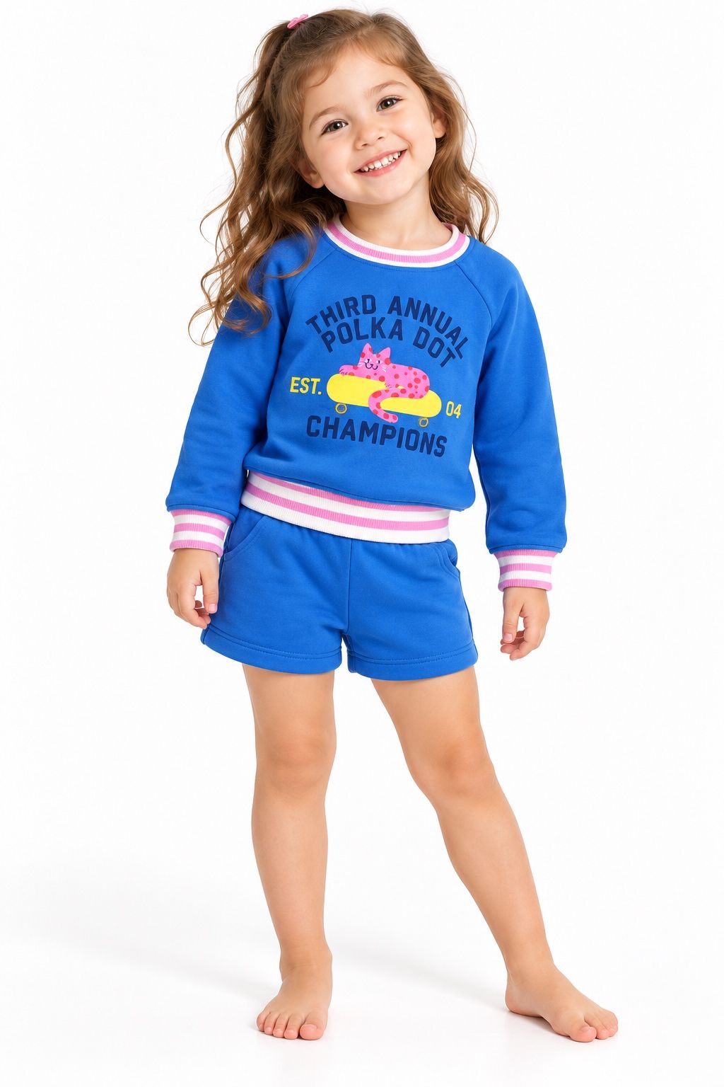 Epic Threads Girls’ Blue Graphic Sweatshirt and Shorts Set