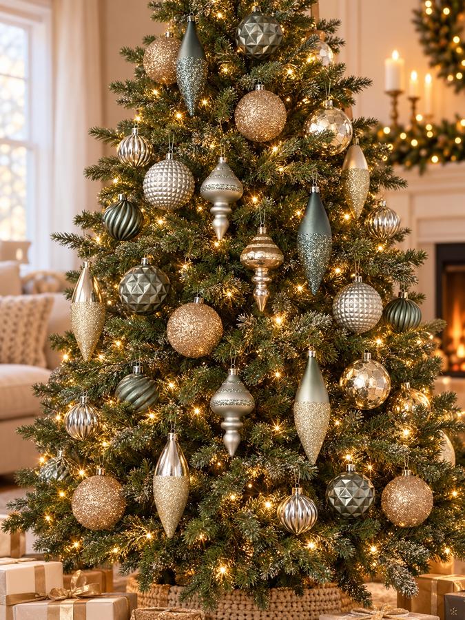 40-Piece Shatter-Resistant Christmas Ornament Set, photo 2
