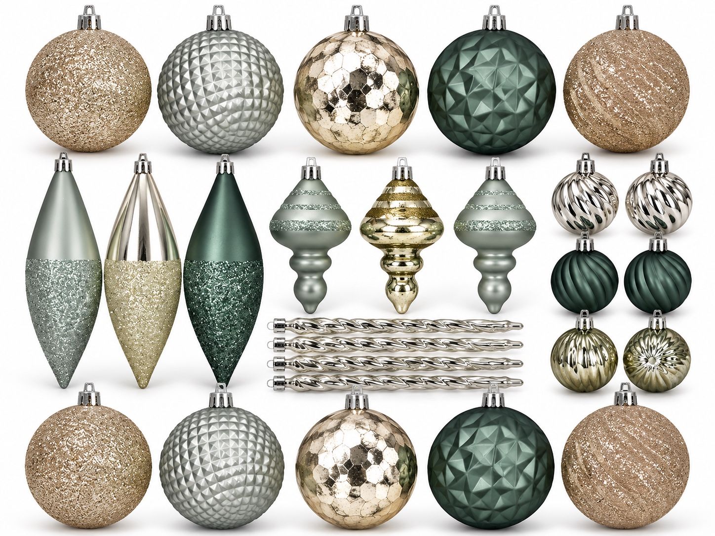 40-Piece Shatter-Resistant Christmas Ornament Set