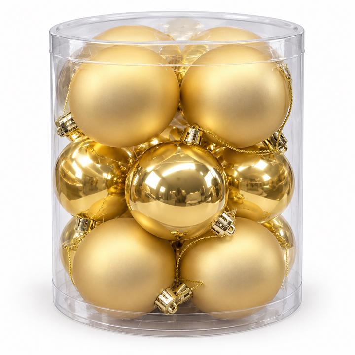 Champagne Gold Christmas Baubles Set