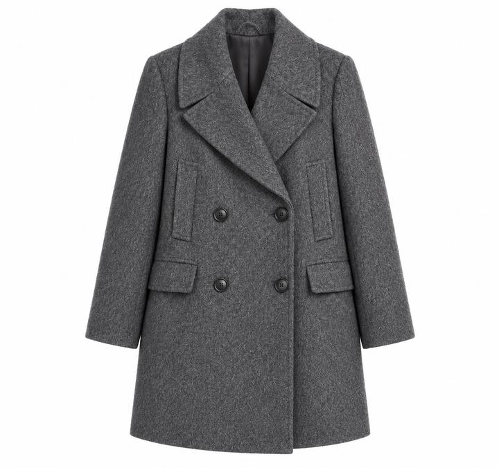 H&M Charcoal Gray Long Double-Breasted Coat