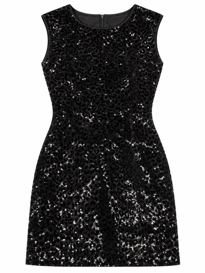 Mango Black Sequin Mini Dress