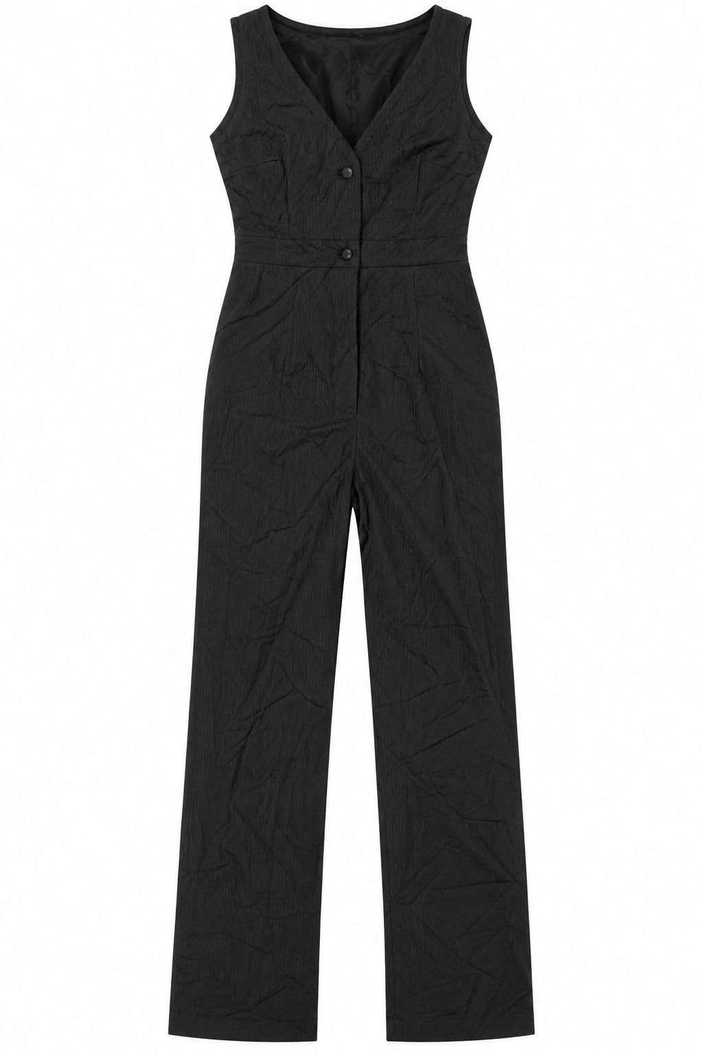 Women’s Black Sleeveless Full-Length Jumpsuit
