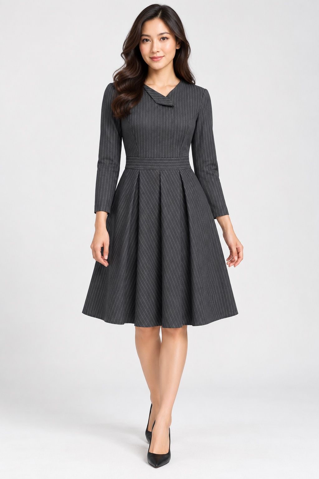 Classica Premium Charcoal Pinstripe Dress, photo 2