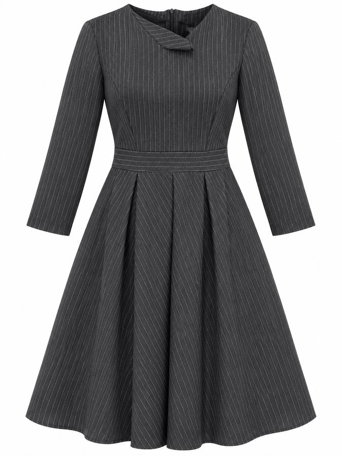 Classica Premium Charcoal Pinstripe Dress