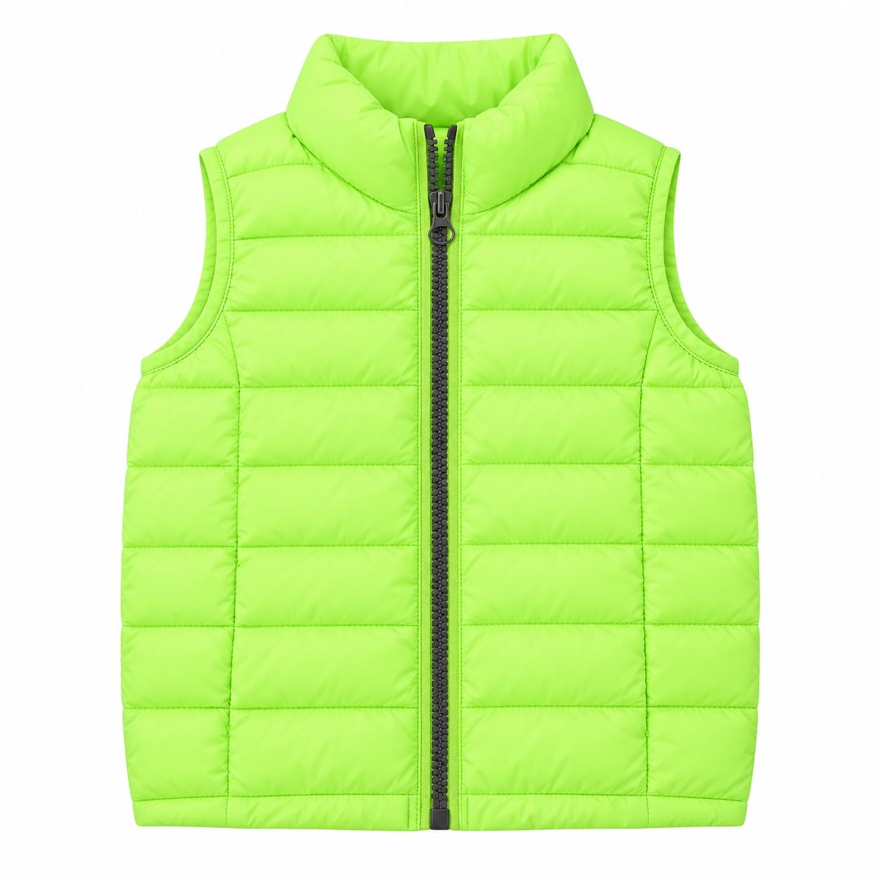 Kids’ Neon Lime Quilted Puffer Vest