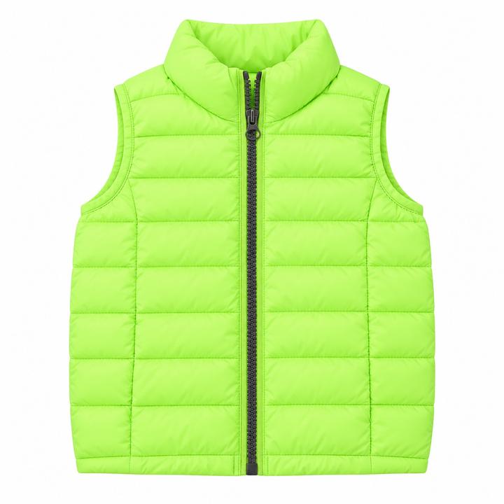 Kids’ Neon Lime Quilted Puffer Vest